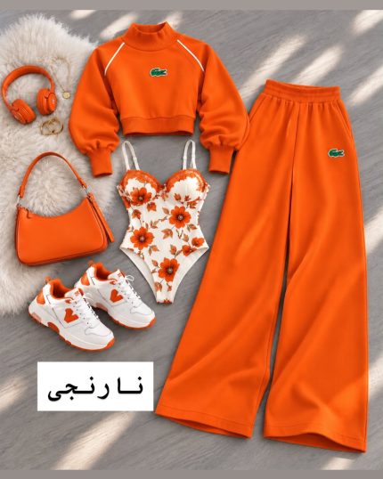 ست کراپ و شلوار لاگوست کد ۱۴۱۴